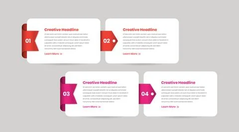 Work process overview infographic text presentation card with abstract ribb.. Stock Illustration