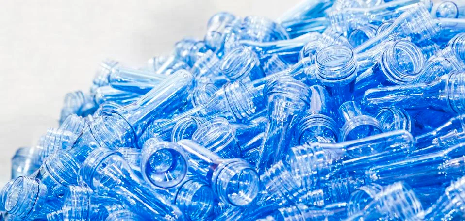 Work in process before plastic bottle  blowing process Stock Photos