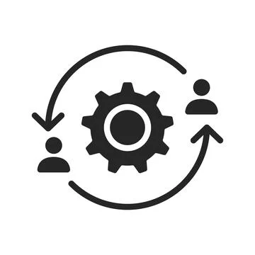 Work process rotating cycle icon Stock Illustration