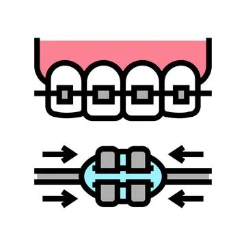 Work process tooth braces color icon vector illustration Stock Illustration