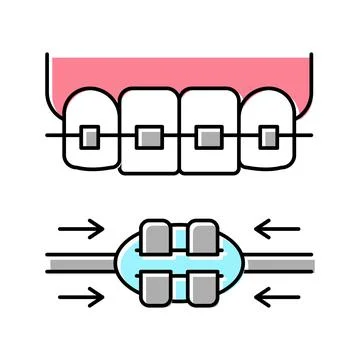 Work process tooth braces color icon vector illustration Stock Illustration