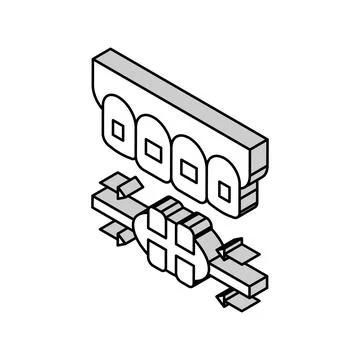 Work process tooth braces isometric icon vector illustration Stock Illustration