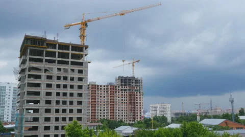 Work process tower crane Stock Footage 68952631