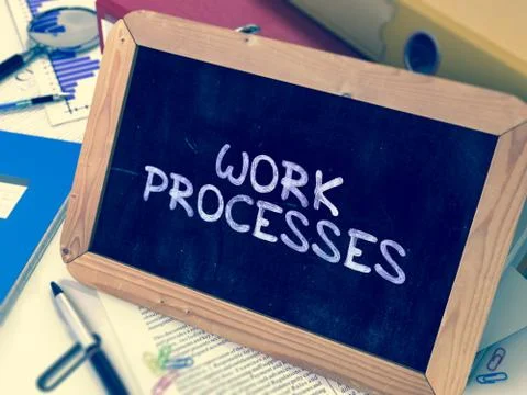 Work Processes Handwritten on Chalkboard Stock Illustration