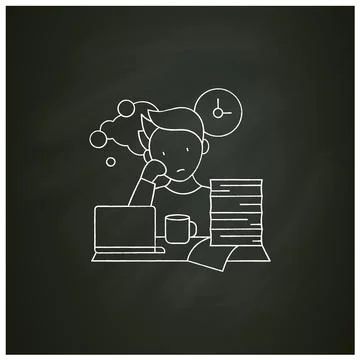 Work procrastinating chalk icon イラスト素材