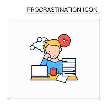Work procrastinating color icon イラスト素材