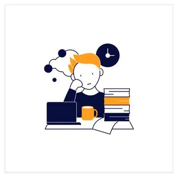 Work procrastinating flat icon イラスト素材
