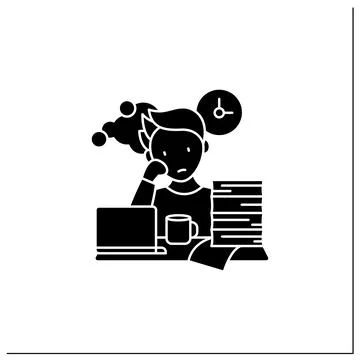 Work procrastinating glyph icon イラスト素材