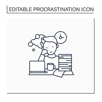 Work procrastinating line icon イラスト素材