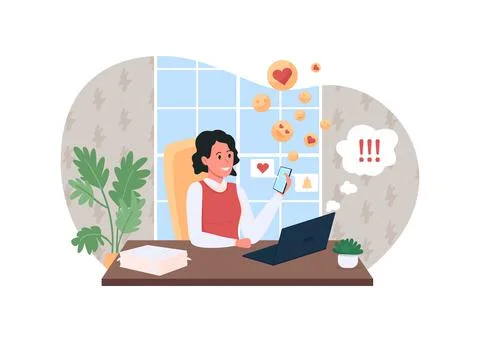 Work procrastination 2D vector web banner, poster Illustrazione stock