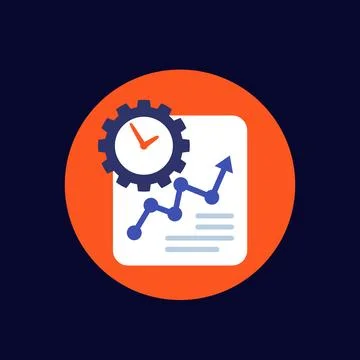 Work productivity growth icon, flat design Stock Illustration