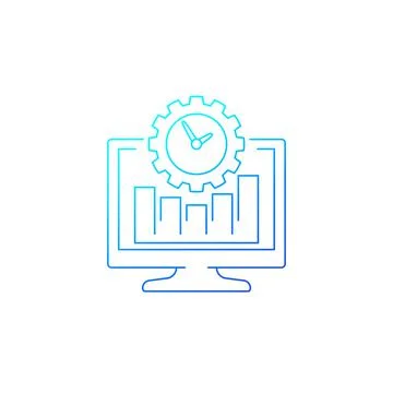 Work productivity icon, line vector Illustrazione stock