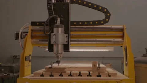 The work of professional equipment. CNC machine in action. Stock Footage 219347494