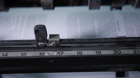 The work of a professional printing press in the printing house.  Stock Footage 98120551