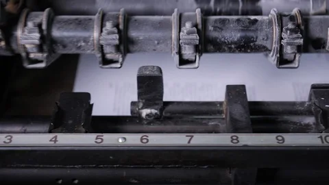 The work of a professional printing press in the printing house.  Stock Footage 98120581