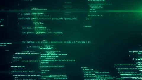 The work of program code in the technological space Stock Footage 86531321