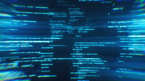 The work of program code in the technological space Video stock 86534587