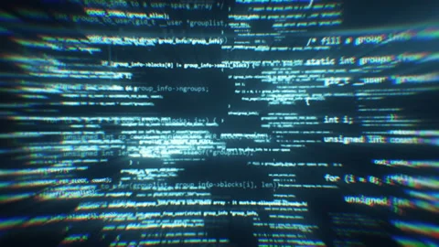 The work of program code in the technological space Video stock 86536809