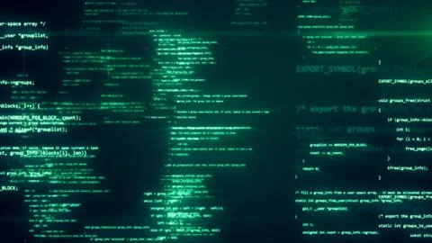 The work of program code in the technological space 3d illustration Stock Illustration