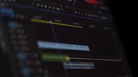 Work in the program for video editing on personal computer or laptop close up. Stock-Footage 254192335