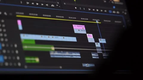 Work in the program for video editing on personal computer or laptop close up. Stock-Footage 254192349