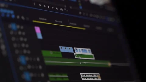 Work in the program for video editing on personal computer or laptop close up. Stock-Footage 254192437