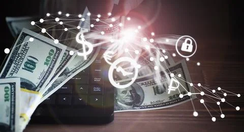 The work of a programmer and blogger on the Internet. Computer keyboard and.. Stock Photos