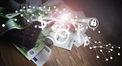 The work of a programmer and blogger on the Internet. Computer keyboard and.. Foto stock