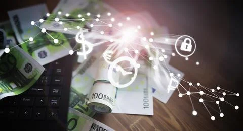 The work of a programmer and blogger on the Internet. Computer keyboard and.. Stock-Fotos