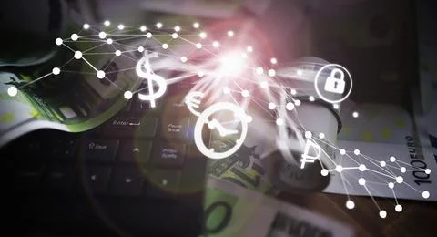 The work of a programmer and blogger on the Internet. Computer keyboard and.. Stockfoto's