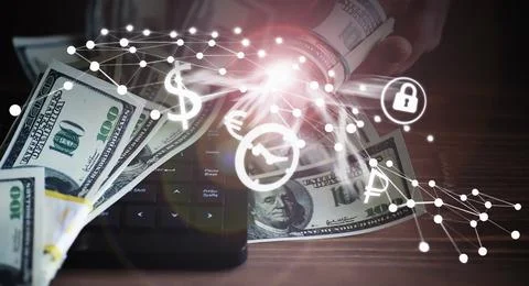 The work of a programmer and blogger on the Internet. Computer keyboard and.. Stock Photos