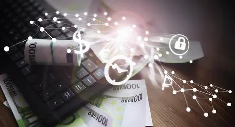 The work of a programmer and blogger on the Internet. Computer keyboard and.. 스톡 사진