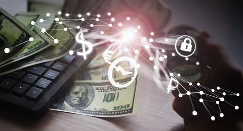 The work of a programmer and blogger on the Internet. Computer keyboard and.. Stock Photos