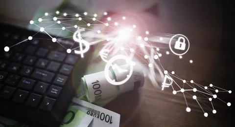 The work of a programmer and blogger on the Internet. Computer keyboard and.. Stock-Fotos