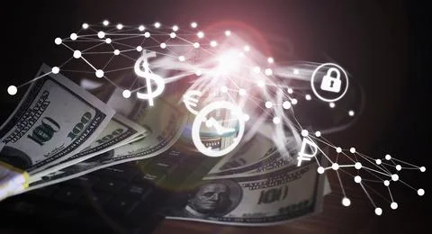 The work of a programmer and blogger on the Internet. Computer keyboard and.. Stock Photos