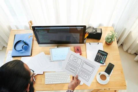 Work of programmer Stock Photos