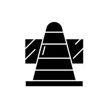 Work in progress black icon, vector sign on isolated background. Work in Stock Illustration