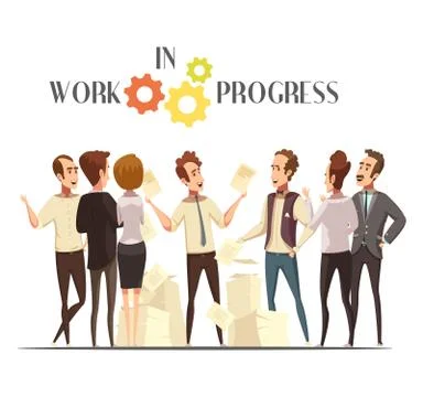 Work In Progress Concept Illustrazione stock