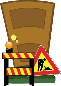 Work in progress door Stock Illustration