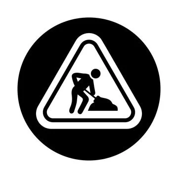 Work, in, progress icon. Black vector graphics. Illustrazione stock