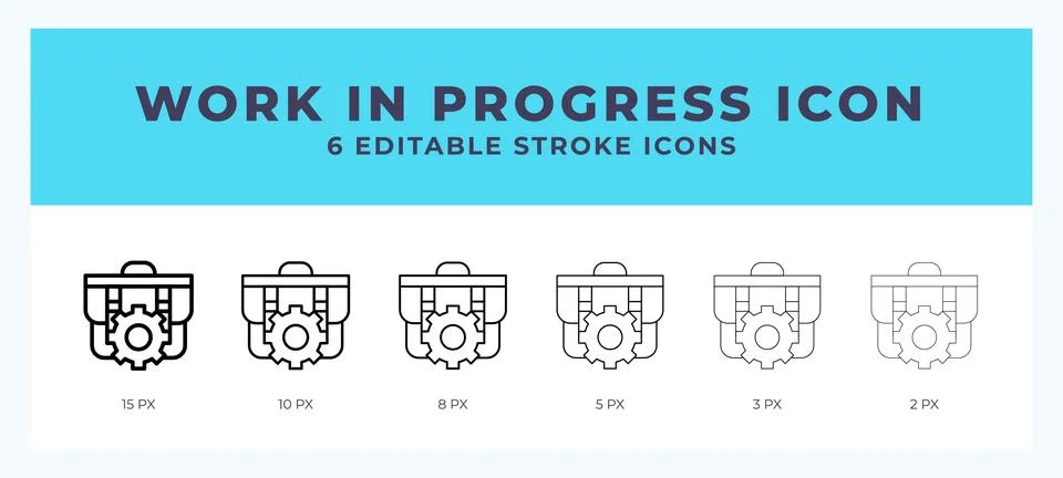 Work in progress icon set with different stroke. Vector illustration with e.. Stock Illustration