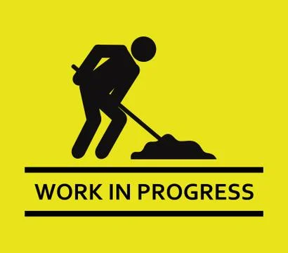 Work in progress icon on white background Stock Illustration