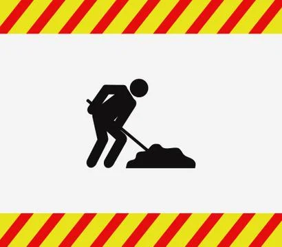 Work in progress icon on white background Stock Illustration