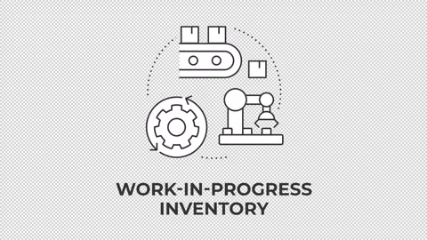 Work in progress inventory animated line concept icon Stock Footage 345258721