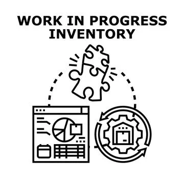 Work in progress inventory management logistics concept Stock Illustration