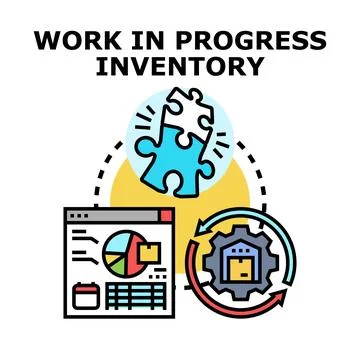 Work in progress inventory management logistics concept Illustrazione stock