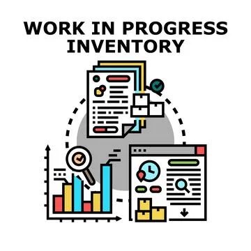 Work in progress inventory managing logistics process Stock Illustration