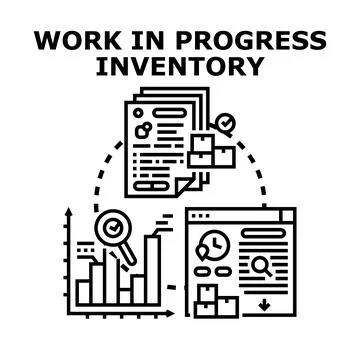 Work in progress inventory managing logistics process Ilustração Stock