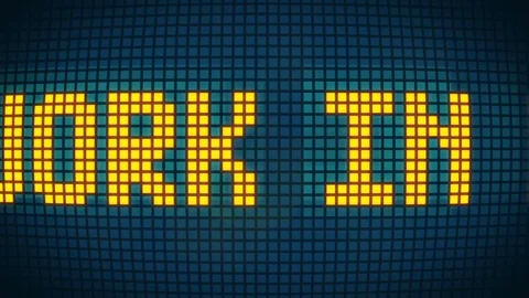 Work in progress, Led Display message Stock-Footage 85037423