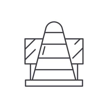 Work in progress line icon concept. Work in progress vector linear illustration Stock Illustration